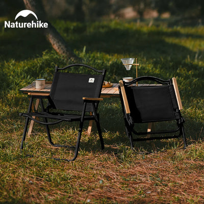 Naturehike Camping Chair Portable Folding Kermit Chair High Load Foldable Travel Wood Chair Outdoor Picnic Relax Fishing Chair by Smarsty
