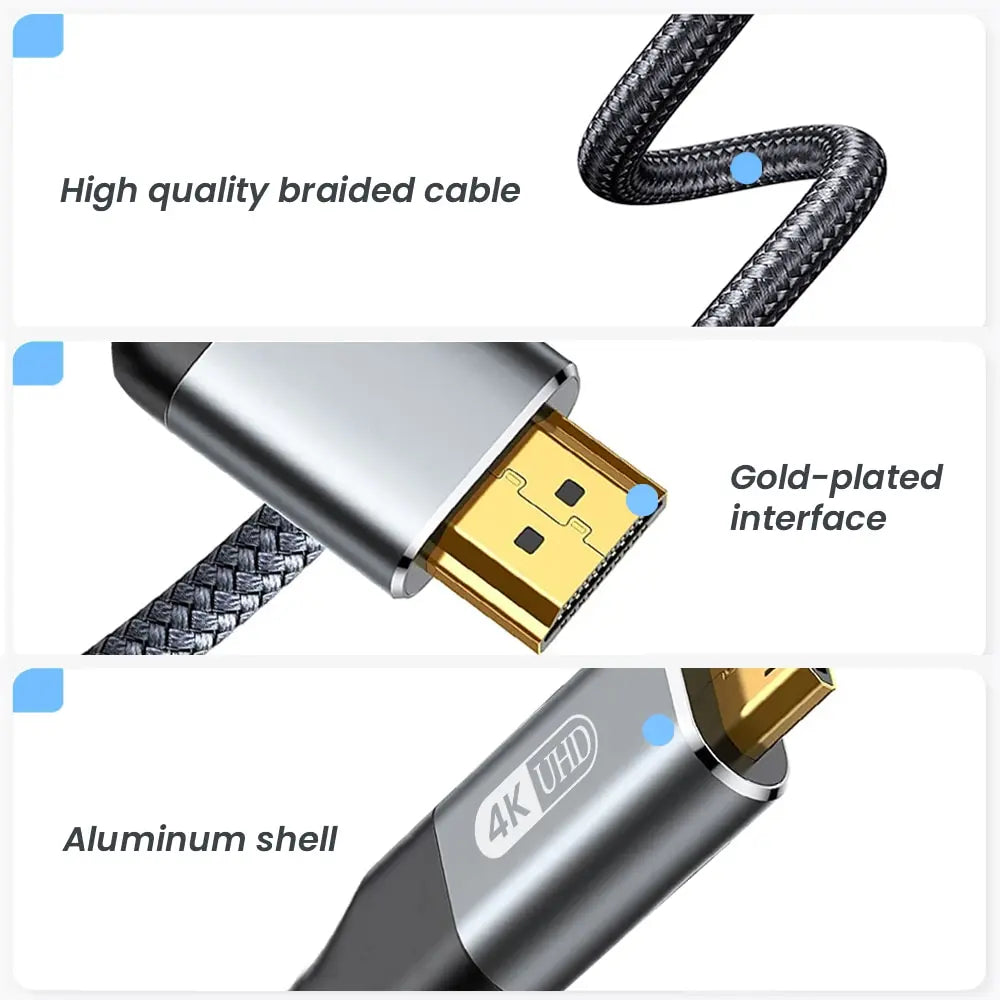 NIERBO Mini HDMI to HDMI Cable 4K High-Speed Braided - Smarsty