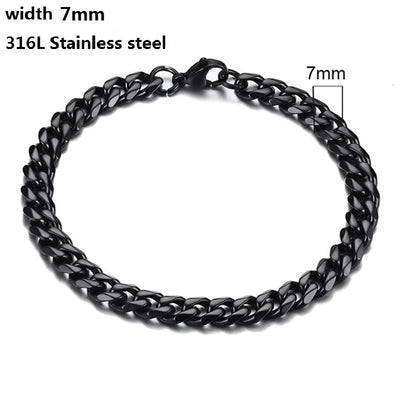 316L Stainless Steel Cuban Chain Bracelet for All - Smarsty