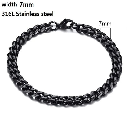 316L Stainless Steel Cuban Chain Bracelet for All - Smarsty