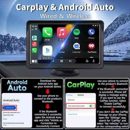 7 Inch Touch Screen Car Radio With Wireless CarPlay - Smarsty