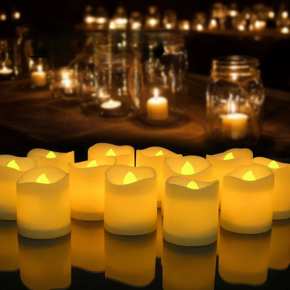 Flameless LED Votive Candles Set 100+Hour Lasting Electric Candles Battery Operated Tealight for Wedding Proposal Romantic Decor