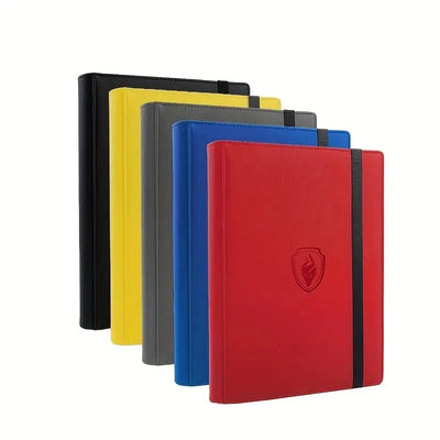 9 Pocket Card Binder, 360 Trading Card Holder Book, Premium PU Cover Zip Binder For Cards, Durable Side Loading Card Fold - Smarsty