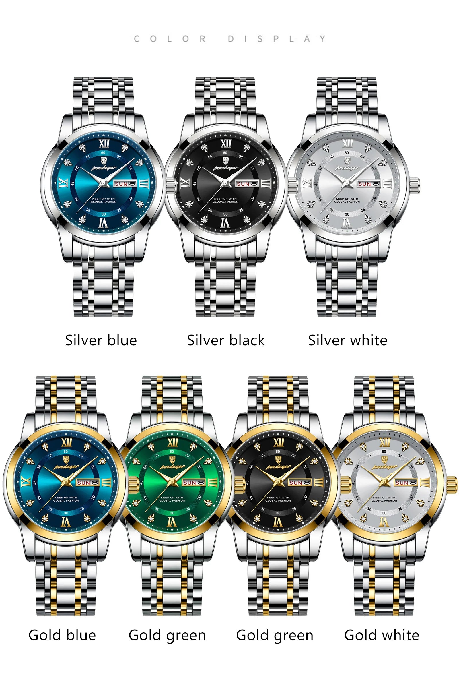 POEDAGAR Luxury Waterproof Men's Watch with Luminous Dial - Smarsty