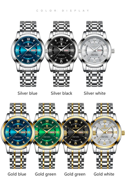 POEDAGAR Luxury Waterproof Men's Watch with Luminous Dial - Smarsty