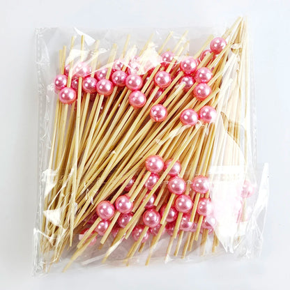 Wedding Pearl Wooden Skewers for Party Snacks - Smarsty