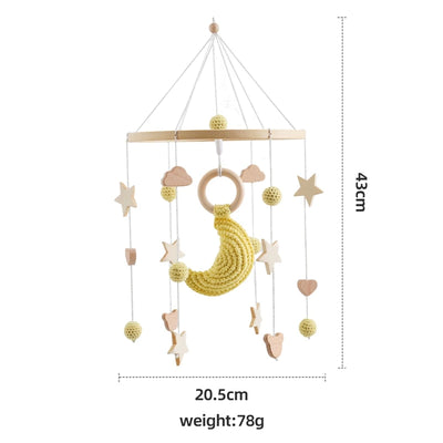Baby Crib Mobile Bed Bell Rattle Toys Wooden Crochet Stars Pendant Bed Bell Toys Newborn Comfort Crib Bracket Hanging Toys Gifts by Smarsty