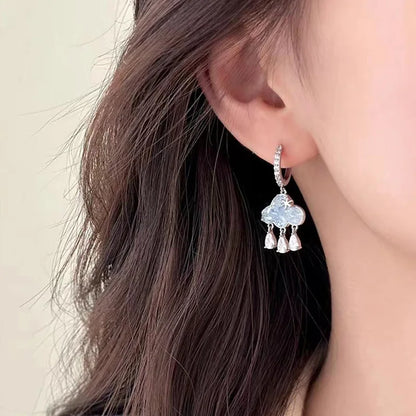 Y2K Pink Heart Star Tassel Earrings for Trendy Kpop Style - Smarsty