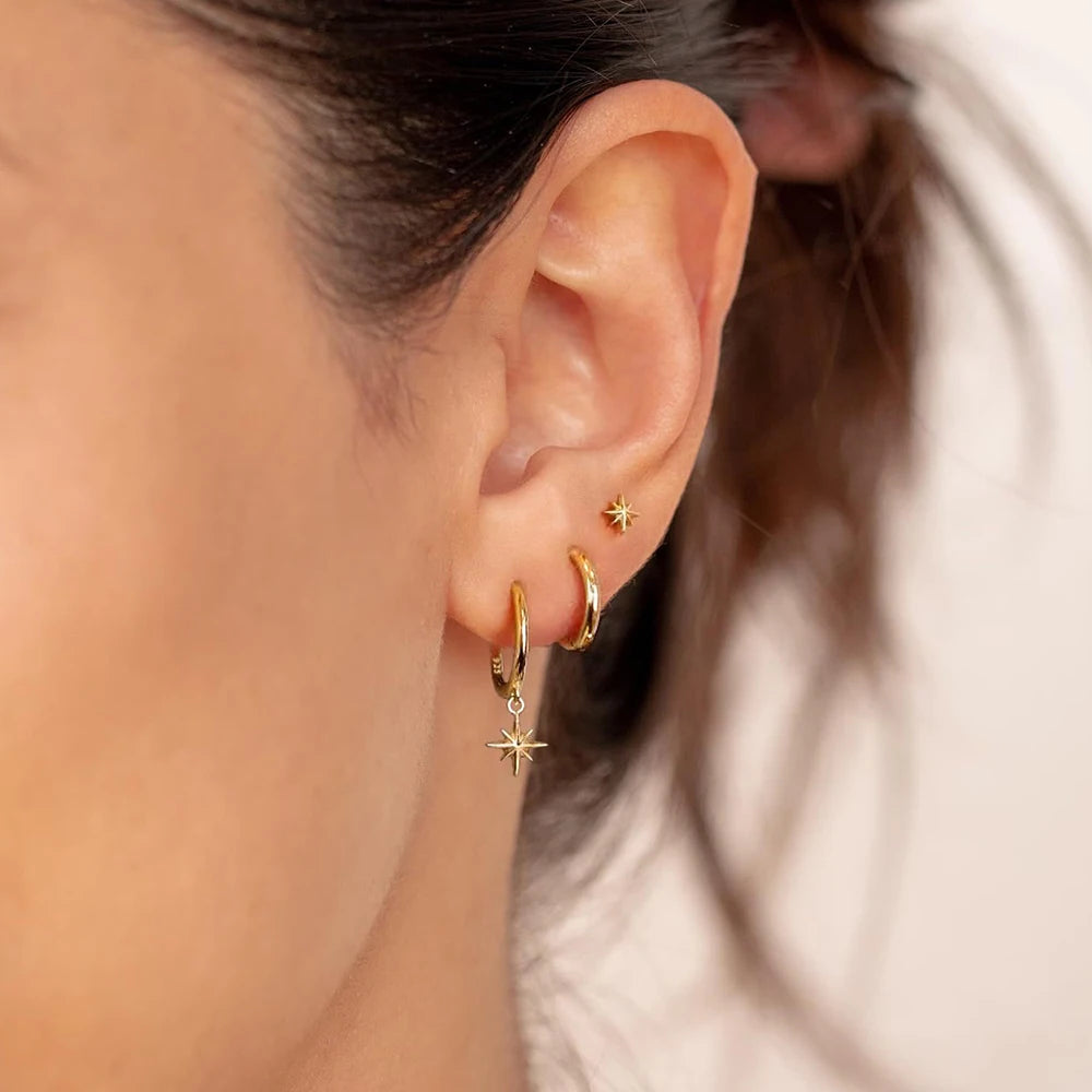 3 Piece Stainless Steel Star Drop Earrings Set for Women - Smarsty