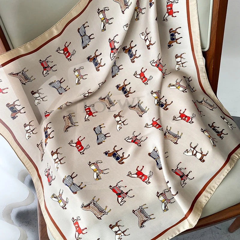 Luxury Silk Horse Print Scarf for Women - Smarsty