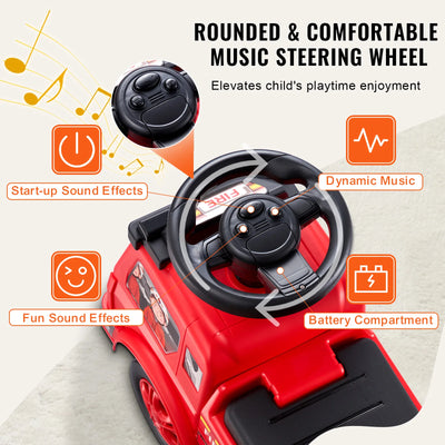 SucceBuy Ride On Push Car Kids Ride On Car with Music Steering Wheel & Under Seat Storage for Toddlers Ages 3-12 Ride Racer - Smarsty