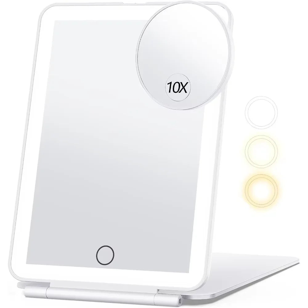 LED Portable Makeup Mirror with Touch Screen and Adjustable Light - Smarsty