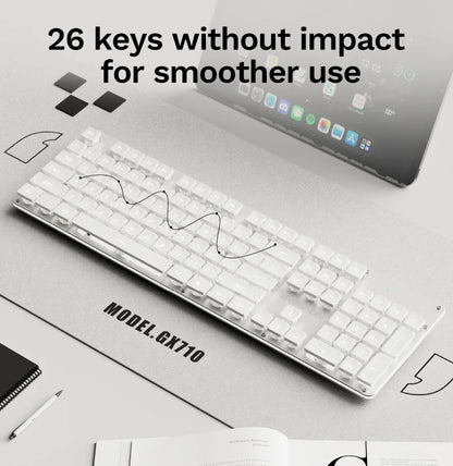 Silent All Metal 104 Key Keyboard For Office And Gaming