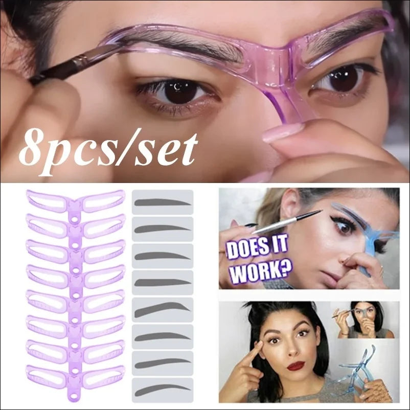Reusable 8 In 1 Eyebrow Stencil Set for Perfect Brows - Smarsty