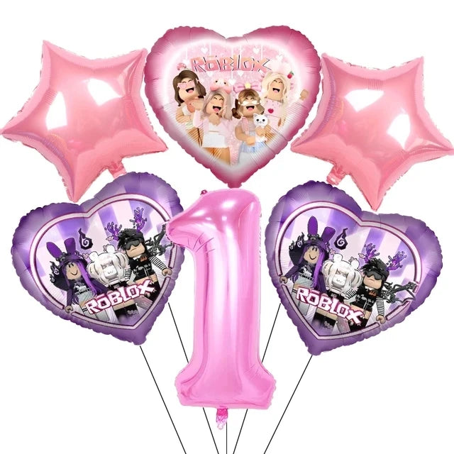 Pink Roblox Birthday Party Decorations Tableware Set - Smarsty
