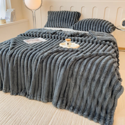 Thickened Striped Multifunctional Blanket for Comfort - Smarsty