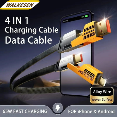 65W 4 in 1 Fast Charging USB Data Cable - Smarsty