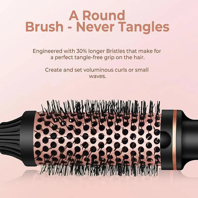 1.5 Inch Ceramic Heated Hair Curling Brush - Smarsty