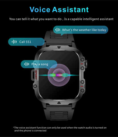 Rugged Military Smart Watch for Men with Bluetooth Calling - Smarsty