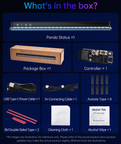BIGTREETECH Panda Status LED Light Bar Kit H2D-Style Lighting Rythm-Light Sync For Bambu Lab P1P P1S X1C X1E A1 VS Panda Lux