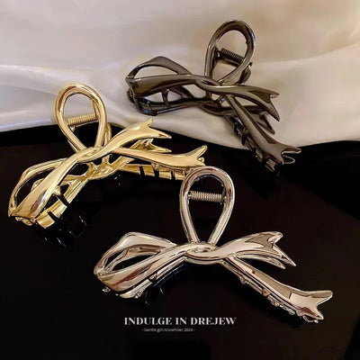 Korean Geometric Metal Hair Clip Durable Alloy Claw - Smarsty