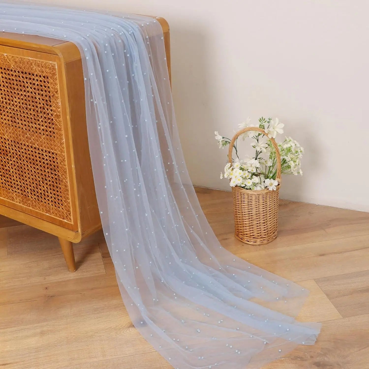 White Pearl Lace Table Runner for Elegant Events - Smarsty