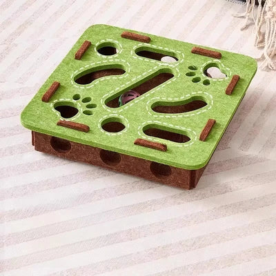 Cat Puzzle Toy Felt Puzzle Box Cat Exercise Toy With Ball Indoor Sports Entertainment Hunting Cat Toys For Indoor Cats - Smarsty
