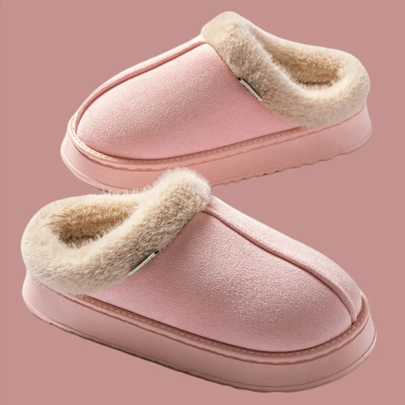Women's Winter Slippers Non-Slip Indoor House Shoes, Plush Fleece Lined Warm Cotton Slippers with Soft Sole for Home Comfort - Smarsty