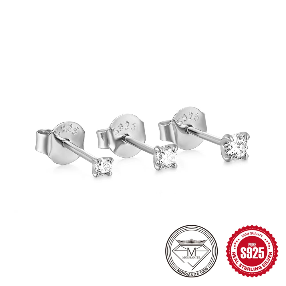 Moissanite Stud Earrings 0.5 To 1.2 Carat Sterling Silver - Smarsty