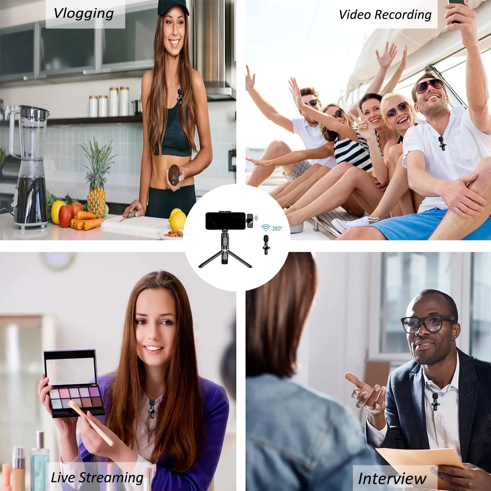 2.4G Wireless Lavalier Microphone for Clear Audio Recording - Smarsty