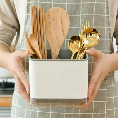 Household Multi-Functional Tableware Rack, Kitchen Tableware Drain Rack, Chopsticks Rack, Spoon, Chopsticks, Fork, Storage Rack by Smarsty