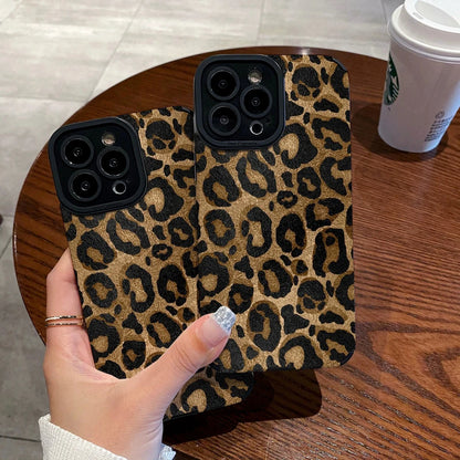 Gold Leopard Silicone Leather IPhone Case Shockproof - Smarsty