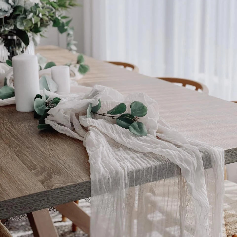 Semi-Sheer Gauze Table Runner for Elegant Events - Smarsty