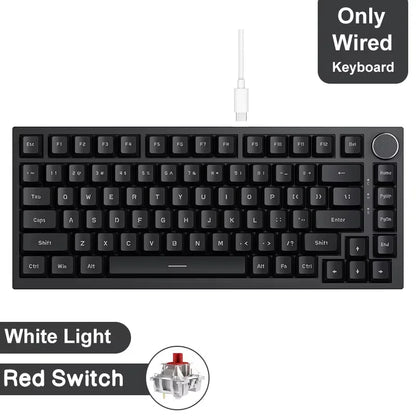 Mechanical Keyboard 82 Keys Wireless Bluetooth 5.1 Knob