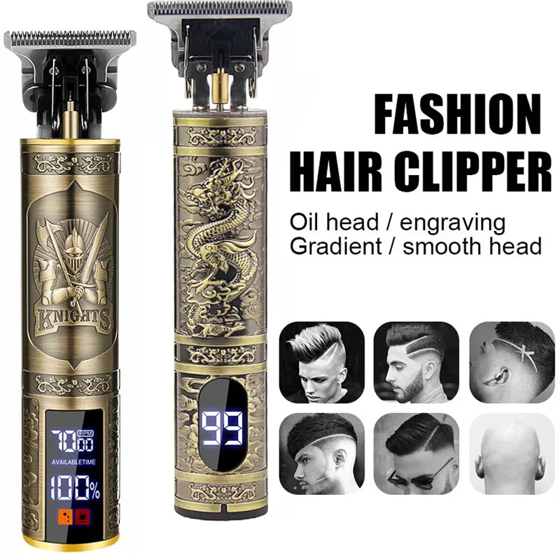 Vintage Hair Clipper Cordless Trimmer portable USB Fast Charging Hair Cutting Machine Electric Shaver Barber Professional Barber - Smarsty