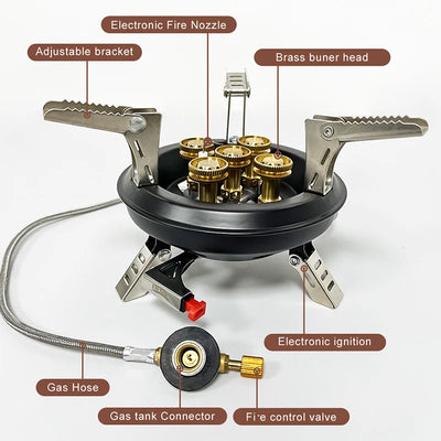 BRS-201A Portable Camping Gas Stove 16000W High Pressured Propane Butane Gas Burner Outdoor Emergency Stove with Piezo Ignition by Smarsty