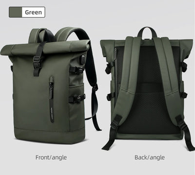 HK Expandable Travel Backpack Men Large Capacity Waterproof 15.6” Laptop Bag Hiking Rucksack Cycling Daypack Bag with USB Port - Smarsty