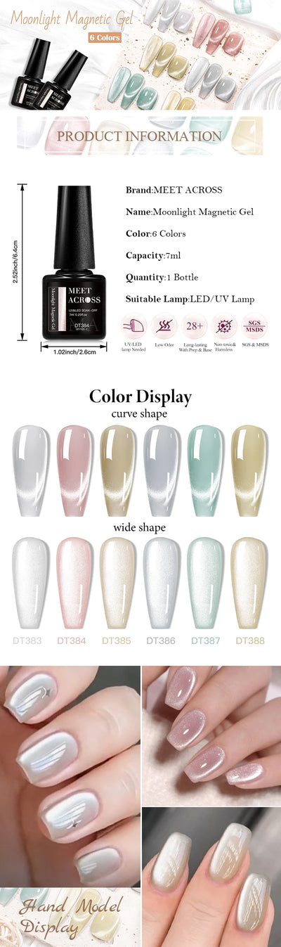Magnetic Pink Silver Glitter Gel Nail Polish 7ml - Smarsty