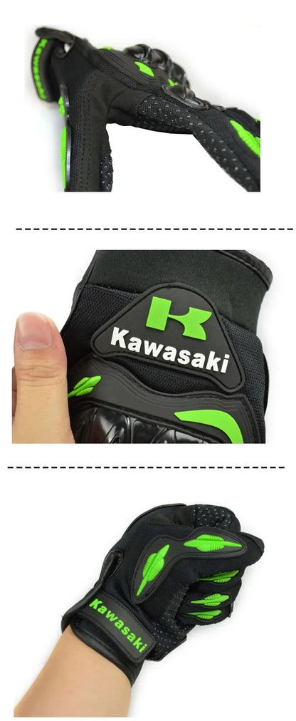 Kawasaki Breathable Off Road Motorcycle Gloves - Smarsty