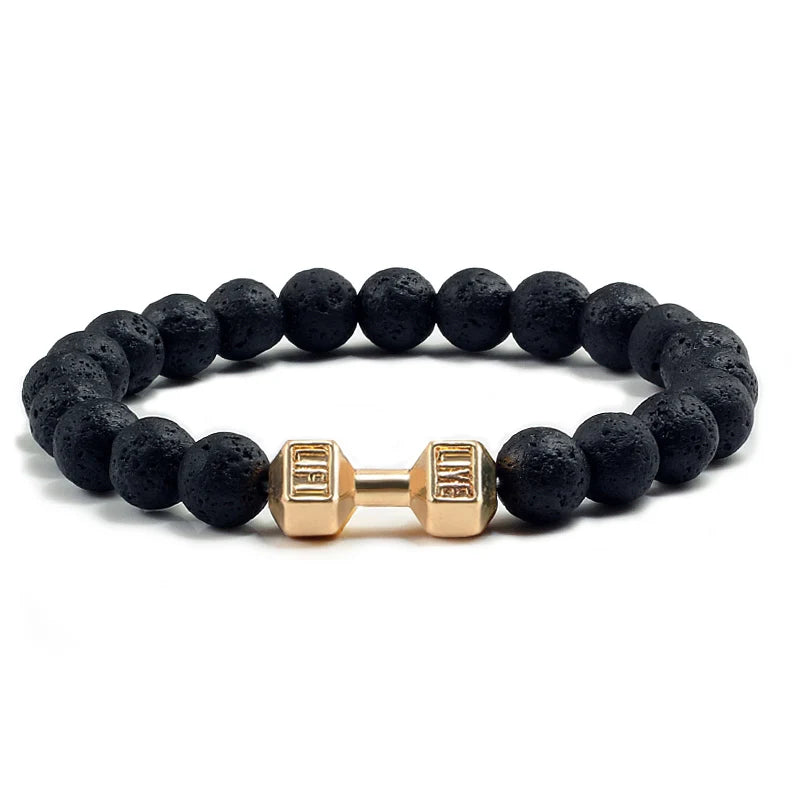 Natural Stone Dumbbell Bead Bracelet for Energy and Style - Smarsty