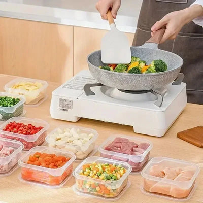 1/10PC Small Food Preservation Boxes Refrigerator Frozen Meat Vegetable Fresh-Keeping Box Transparent Kitchen Sealed Storage Box by Smarsty
