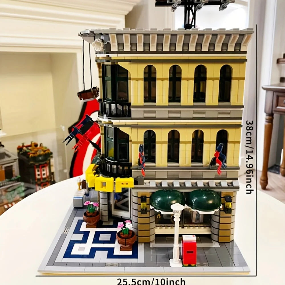 Creative Ideas Compatible 10224 King with figure Street View Building Block Hall Pet shop MOC Bank Christmas gift Adult toys