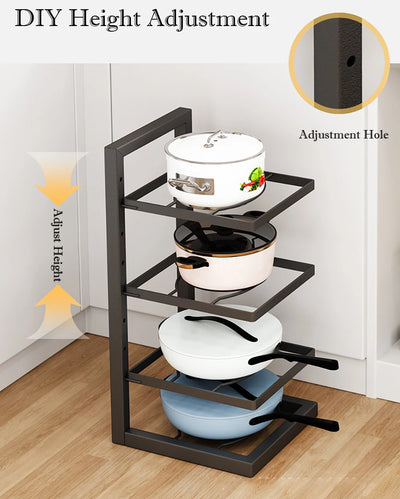 Adjustable Pot Rack Organizer, Kitchen Stainless Steel Pot Storage Rack ,Multi-Layer Household Pot and Pan Organzier for Kitchen by Smarsty