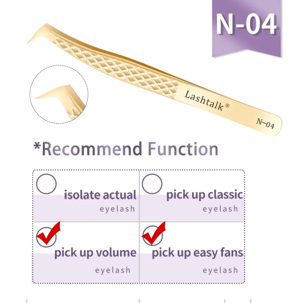 Precision Fiber Tip Eyelash Extension Tweezers with Diamond Grip - Smarsty