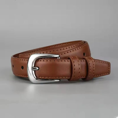 Women PU Leather Thin Belt Soft Comfortable Casual Waistband - Smarsty
