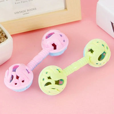 3Pcs Double-Headed Hand Rattle Children's Party Toys To Appease The Baby Small Toy Rattle Toy Baby Shower Hand Holding Bell Gift by Smarsty