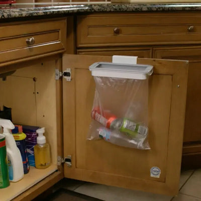 Trash Garbage Hanging Bag Hanger Durable Rubbish Holder Kitchen Support Cabinet Stand Trash Rack Storage Hanger Organizer by Smarsty