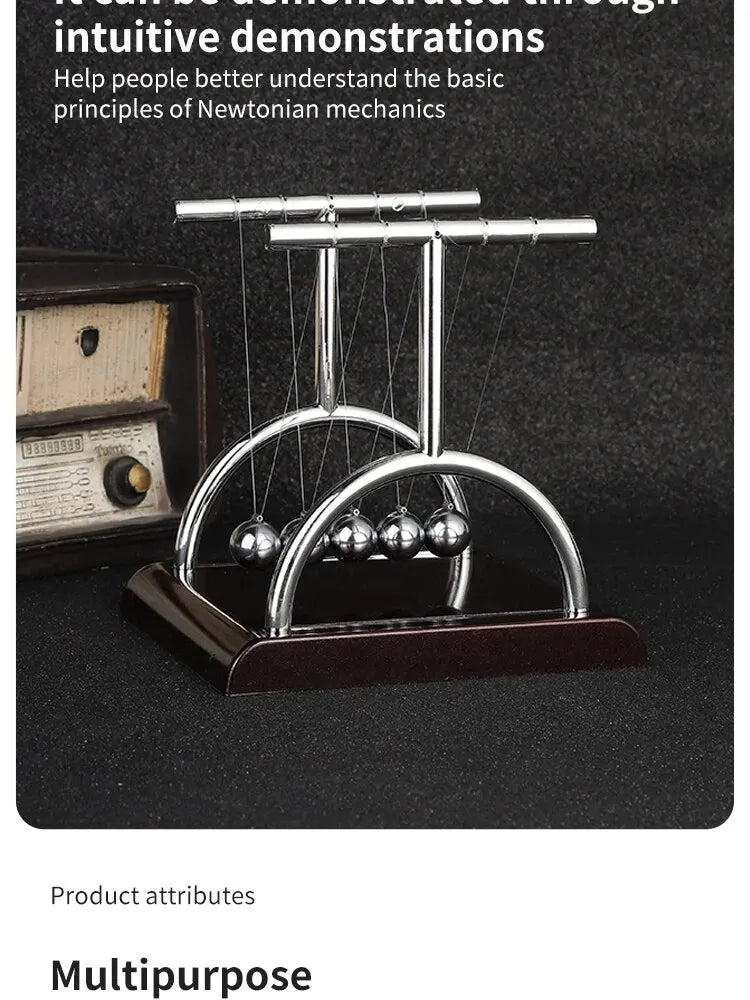 Newton's Cradle Balance Steel Ball Teaching Supplies Physics Science Pendulum Desktop Toys Stress Relief Gifts Home Decoration - Smarsty