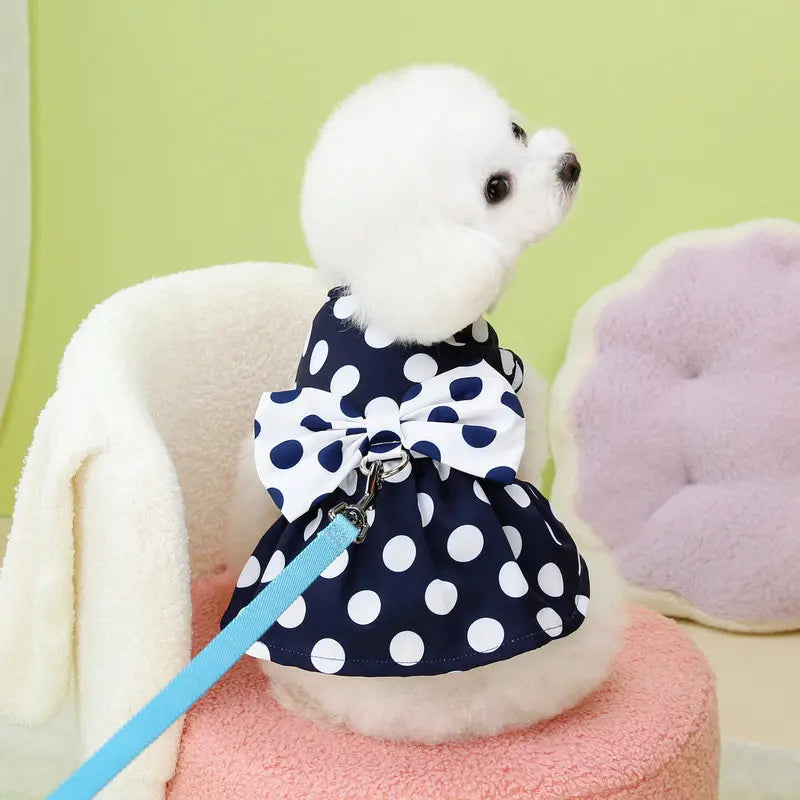 Lovely Dot Pattern Dog Dress for Wedding Parties - Smarsty