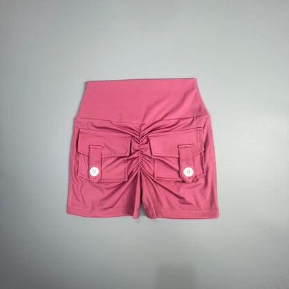 Peach Butt Fitness Shorts Women's Exercise Three-Quarter Pants Cargo Air Dry Pocket Yoga  Tight  Lift Summer - Smarsty